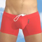 Pouch X3D Square cut Swimwear for Men Red - Front view