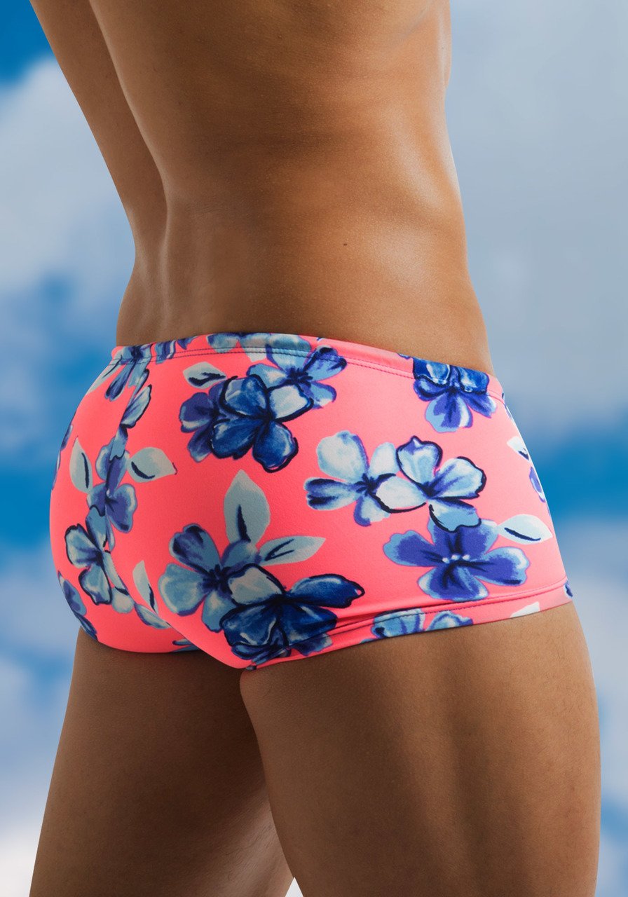 Men's swimwear with pouch FEEL Hawaii mini trunk - Back