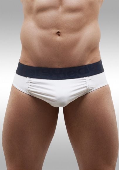 FEEL Classic XV - Men's Pouch Brief - White/Navy - Front