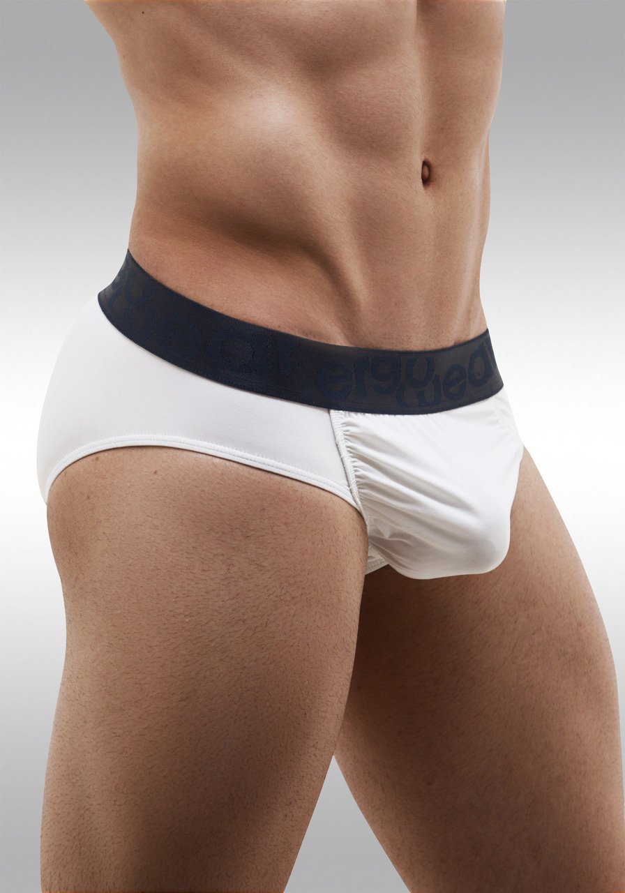 FEEL Classic XV - Men's Pouch Brief - White/Navy - Side