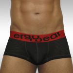 MAX Mesh men's pouch boxer in black/red - front view