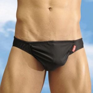 Men's bikini swimwear with enhancing pouch Feel black - Front 2