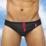 Men's bikini swimwear with enhancing pouch Feel black - Front 1