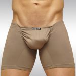 Skin colored mink midcut boxer brief Feel Suave microfiber with enhancing pouch - front