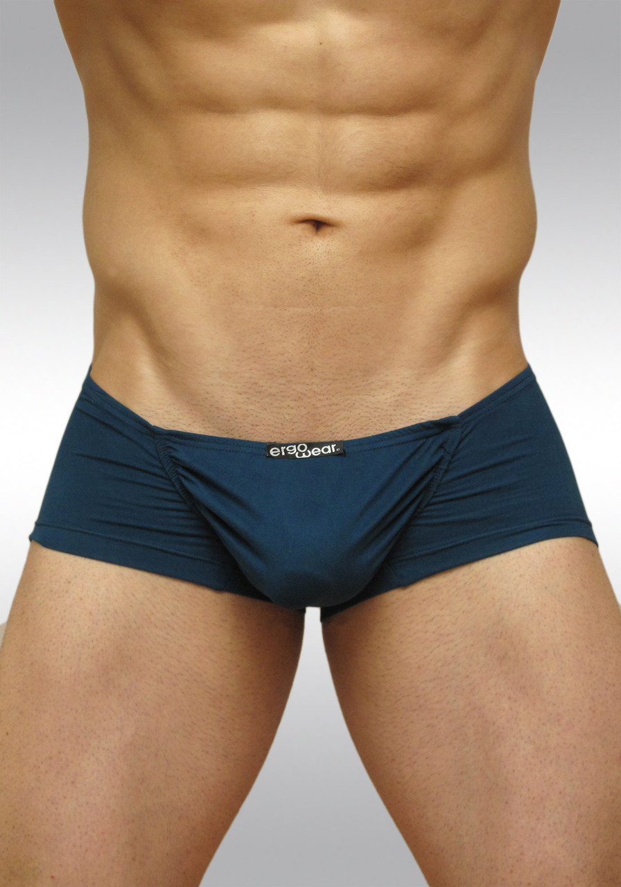 dark turquoise mini boxer Feel Suave microfiber with enhancing pouch - front A