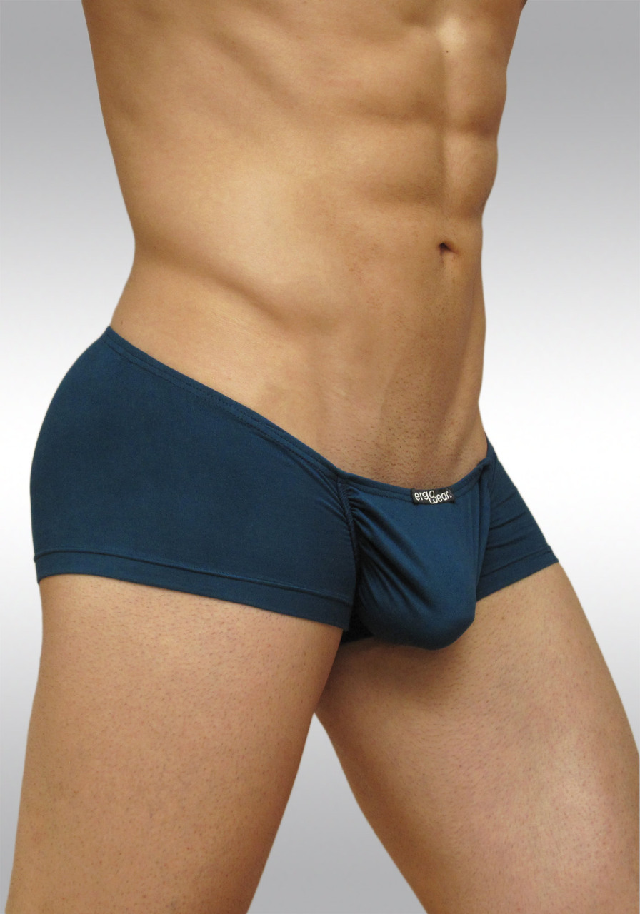 dark turquoise mini boxer Feel Suave microfiber with enhancing pouch - side