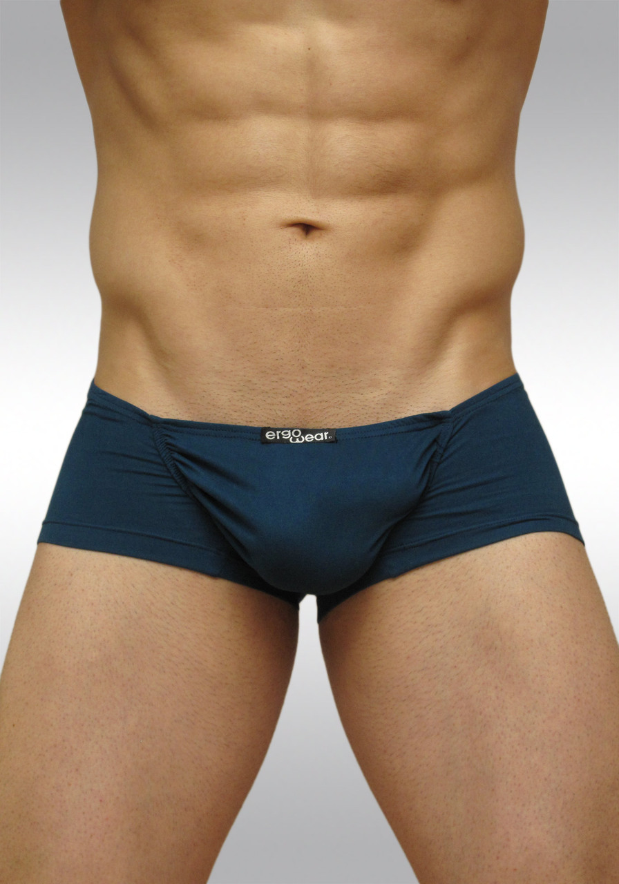 dark turquoise mini boxer Feel Suave microfiber with enhancing pouch - front B