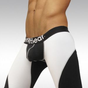 Compression Shorts with MAX Pouch in black/white mesh - Side