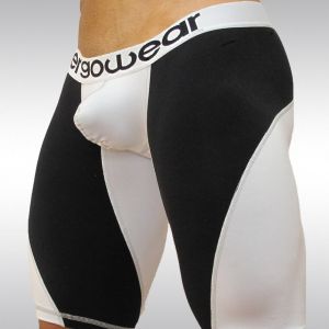 Compression Shorts with MAX Pouch in black/white - Side