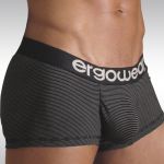 Pouch Boxer InCopper PLUS Black with White Pinstripes by Ergowear - Half Side - small size mens underwear