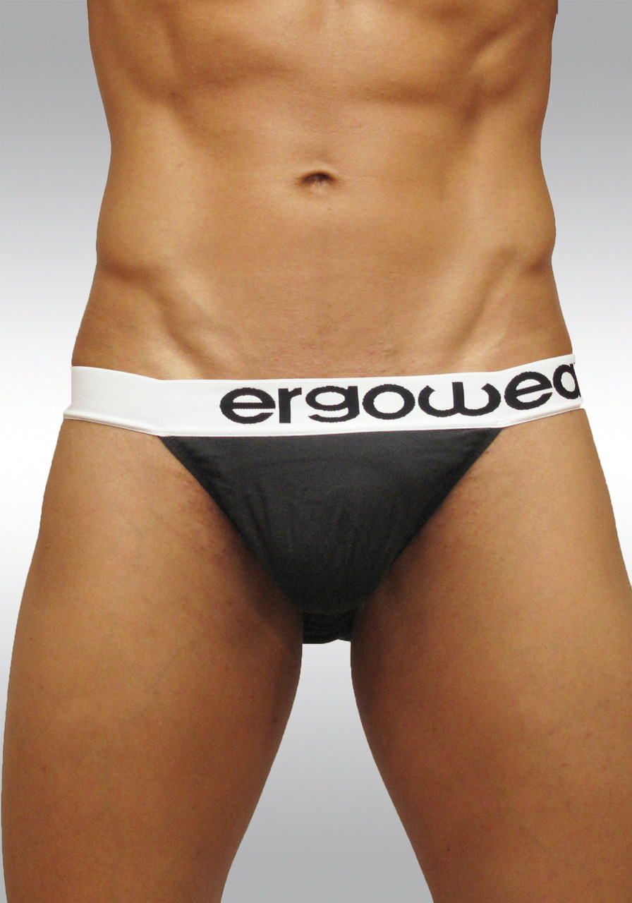 Ergowear PLUS Bikini Black/White with pouch - front view