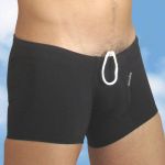 X3D Square cut Swimwear with pouch for Men - Black - Side view