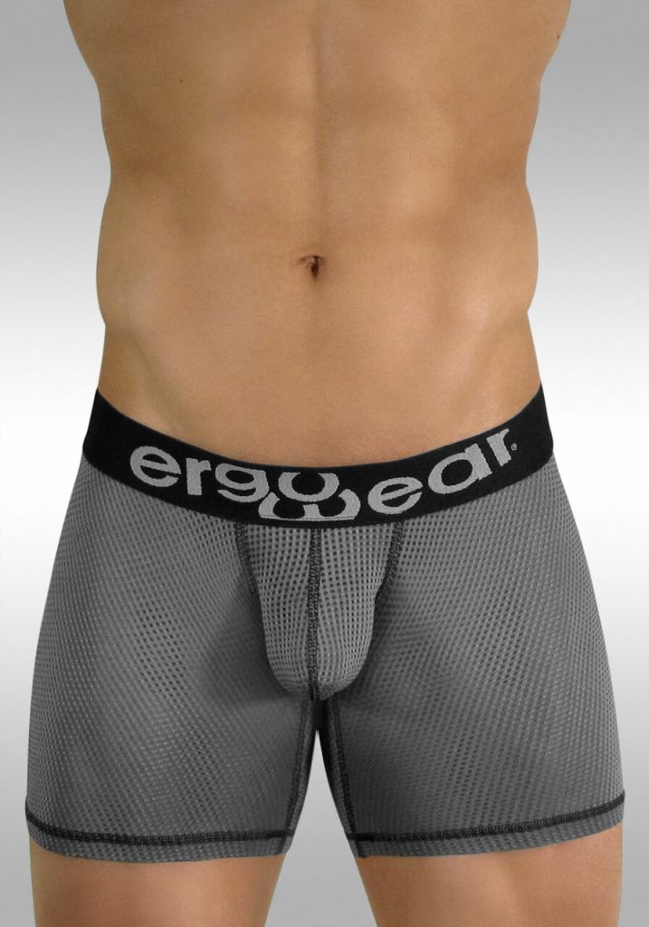 Grey Boxer Brief With Pouch Max Mesh Midcut