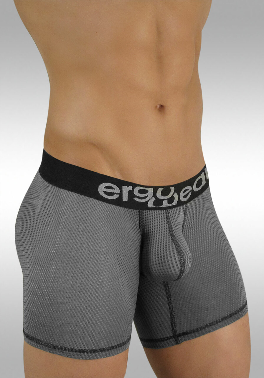 Men's mesh midway briefs with MAX pouch Grey - Side