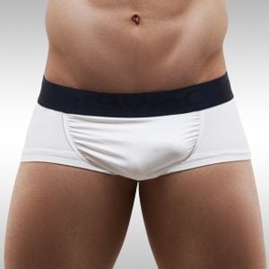 FEEL Classic XV - Men's Pouch Brief - White/Navy - Front