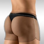 Men’s Gym Short Black Thong Rear Option – Ergowear