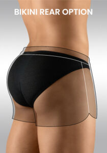 Men's Gym Short Black Bikini Rear Option - Ergowear