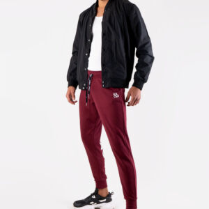 men burgundy joggers