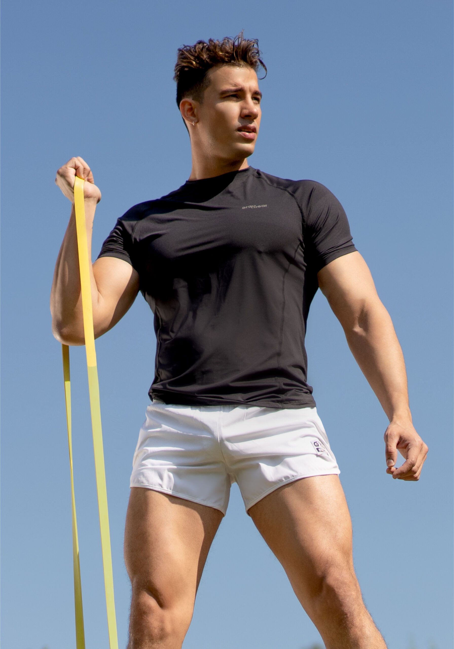 Men's Gym Shorts With Built In Underwear White - Ergowear