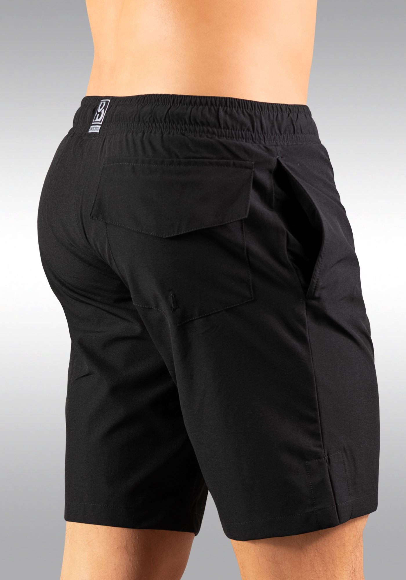Ergowear GYM & Swim Short with Built-In X4D Thong Black