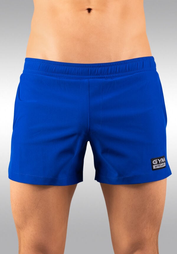 GYM Short Blue with Built In Pouch Underwear