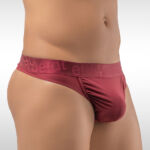 pouch male thong burgundy