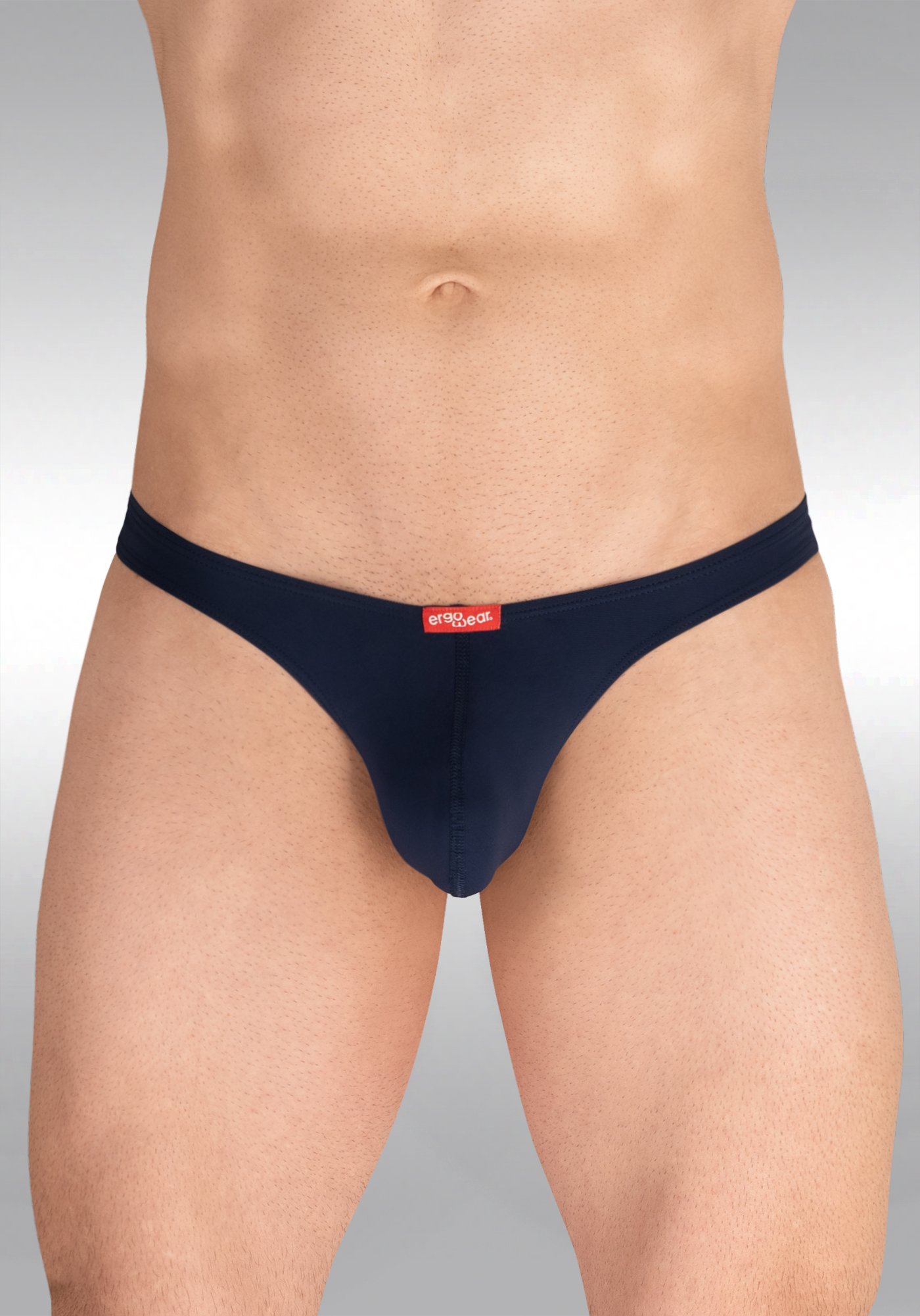 Men's Navy Blue Satin Bikini Briefs-Satin Underwear For Men-Body Aware