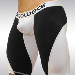 GYM Compression Shorts - White/Black - Image 2