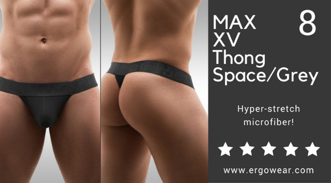 MAX XV Thong Space/Grey, masculine microfiber!